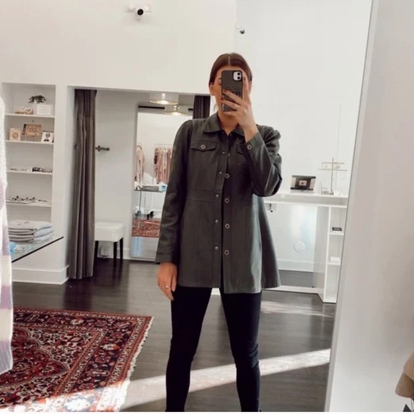 Anthropologie Green Leather Jacket - Picture 5 of 6